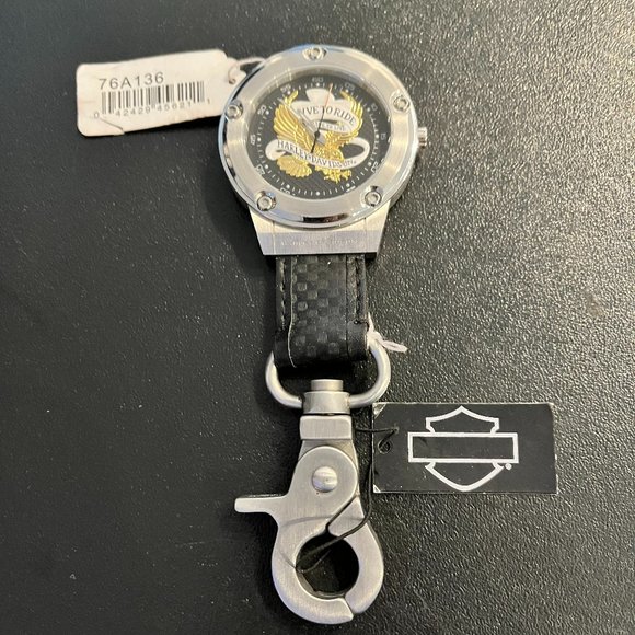 HARLEY DAVIDSON BULOVA "LIVE TO RIDE" POCKET WATCH - Picture 1 of 4